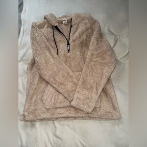 Tan Sherpa PINK hoodie